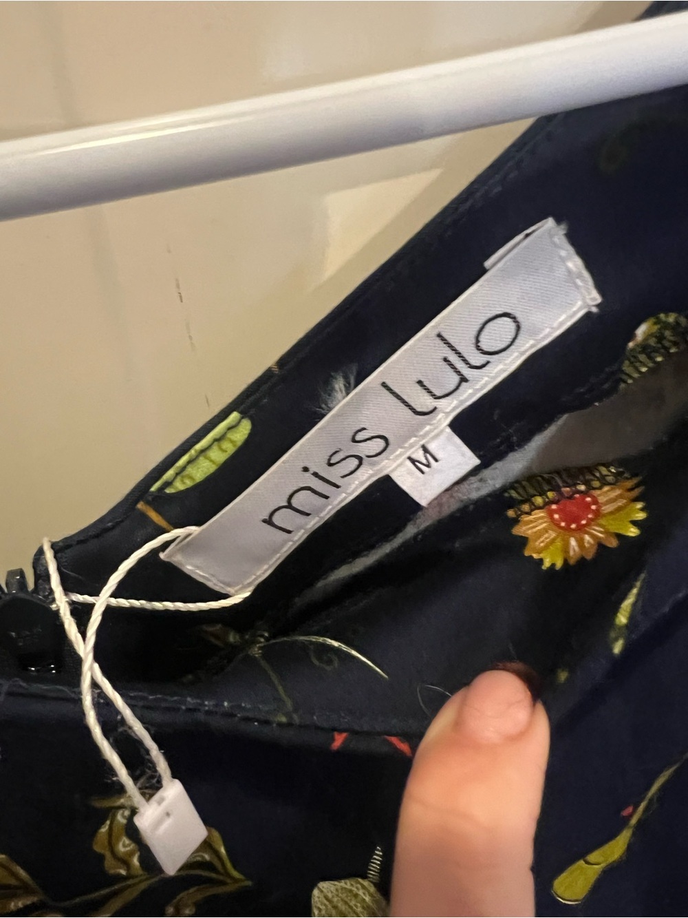 Miss Lulo Navy Floral Insect Dress